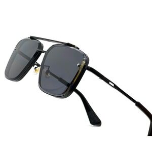 Aviator Sunglasses Square Frame Gold Bar Accents Fashion Sun Glasses Street Wear